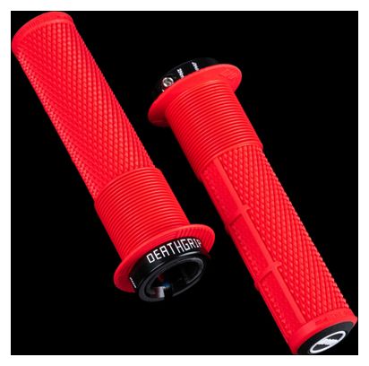 Paire de Grips DMR Deathgrip2 Flange Grips Rouge
