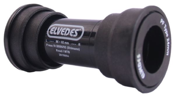 Elvedes Press Fit BB86 / 92 24mm Shimano Bottom Bracket Black