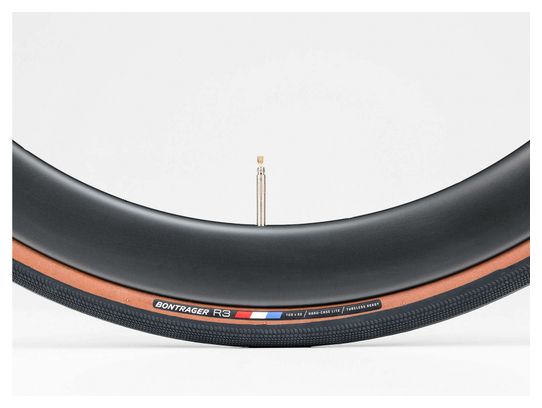 Pneu Route Bontrager R3 Hard-Case Lite Tubeless Ready Souple Noir Beige