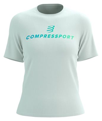 Camiseta de manga corta Compressport Podium blanca para mujer
