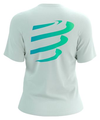 Camiseta de manga corta Compressport Podium blanca para mujer