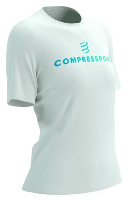 Camiseta de manga corta Compressport Podium blanca para mujer