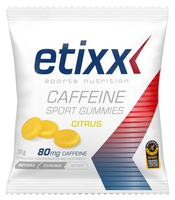 Etixx Gommes énergétiques Caféine Agrumes 12x30g