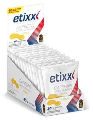 Etixx Gommes énergétiques Caféine Agrumes 12x30g