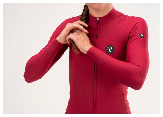 Maillot Manches Longues Femme LeBram Race Mi-Saison Rouge