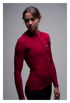 Maillot Manches Longues Femme LeBram Race Mi-Saison Rouge
