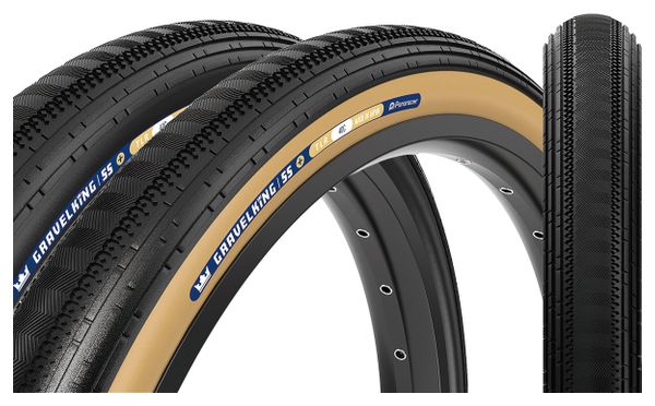 Panaracer GravelKing SemiSlick+ Gravel Tire 700 mm Tubeless Ready Folding ZSG Gravel Compound BeadLock TuffTex+ Black Beige Sidewall