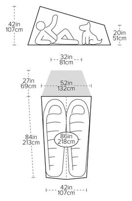 2-Personen-Zelt Big Agnes Fly Creek UL2 Grau