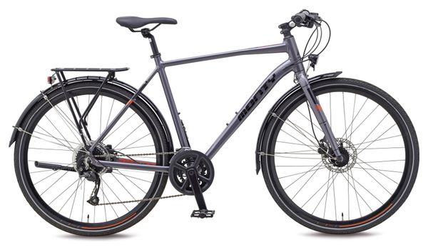 Monty Rock Shimano Altus 9V 700mm Stadsfiets Zilver / Oranje 2022