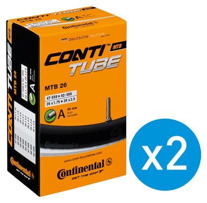 Continental 2 MTB A Inner Tubes Bundle 26'' x 1.75/2.50 Schrader