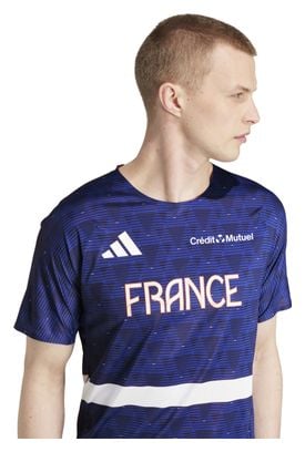 Maillot manches courtes adidas Performance Adizero Team France Bleu Homme