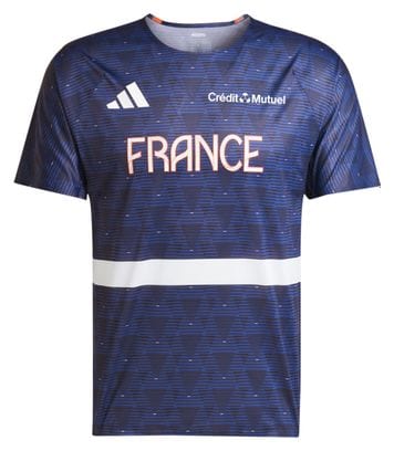 Maillot manches courtes adidas Performance Adizero Team France Bleu Homme