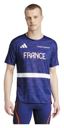 Maillot manches courtes adidas Performance Adizero Team France Bleu Homme