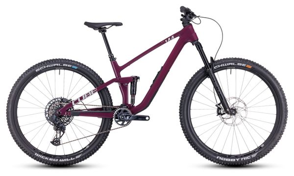 Cube Stereo One44 C:68X SLX volledig geveerde MTB Sram GX Eagle AXS 12S 29'' Roze Wijn Rood 2023