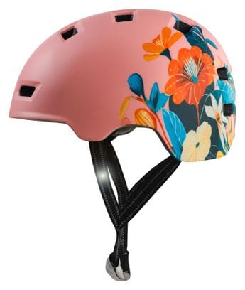 Casque vélo et skate | Fleur Rose L (57-61 cm) | Certifié EN1078