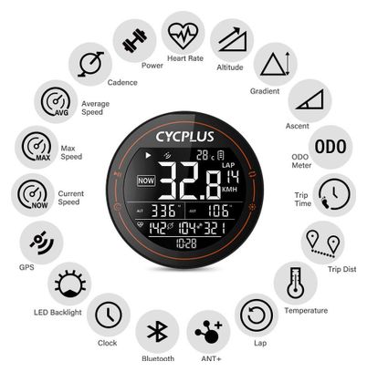 Cycplus M2 Compteur de vélo - compact