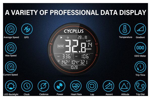 Cycplus M2 Compteur de vélo - compact