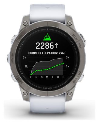 Reloj deportivo Garmin Epix Sapphire Titanium plateado / blanco