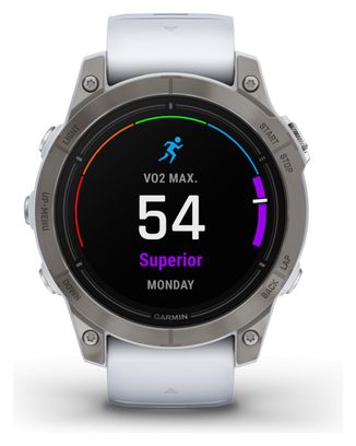 Reloj deportivo Garmin Epix Sapphire Titanium plateado / blanco