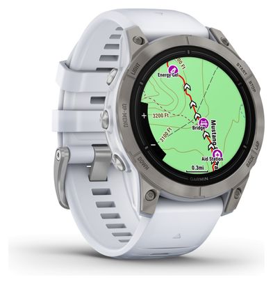 Reloj deportivo Garmin Epix Sapphire Titanium plateado / blanco