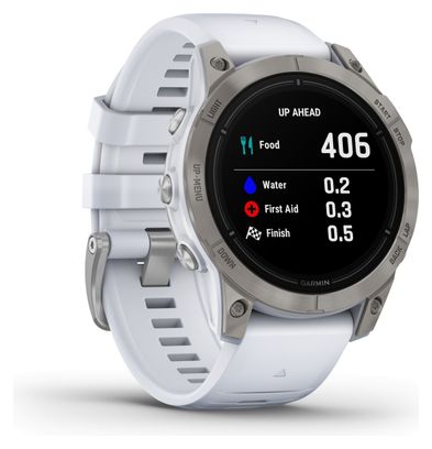 Reloj deportivo Garmin Epix Sapphire Titanium plateado / blanco