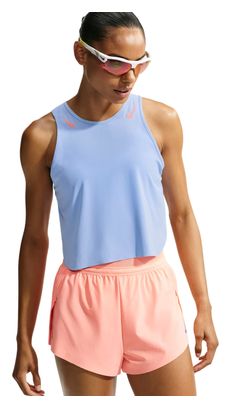 Canotta corta Nike AeroSwift blu da donna