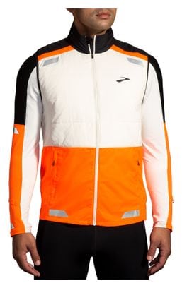 Veste thermique sans manches Brooks Run Visible 2.0 Blanc/Orange Homme