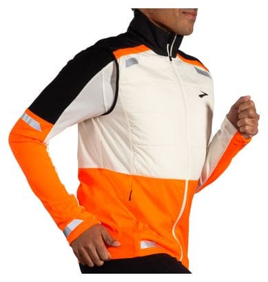 Ärmellose Thermojacke Brooks Run Visible 2.0 Weiß/Orange Herren