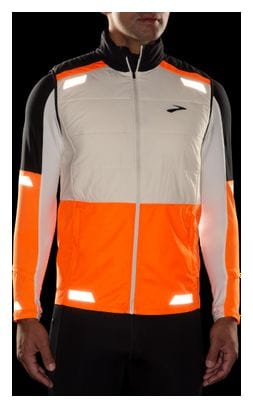 Veste thermique sans manches Brooks Run Visible 2.0 Blanc/Orange Homme