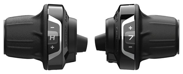 Shimano RevoShift SL-RV400-LN/SL-RV400-7R Juego de palancas de cambio (indicador óptico de marchas) 3x7S Negro (tipo fricción)