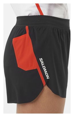 Short Salomon S/Lab Speed 3in Noir/Rouge Femme