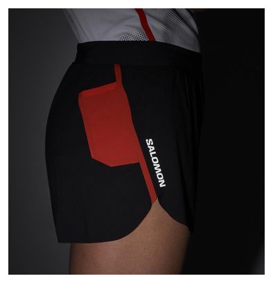 Short Salomon S/Lab Speed 3in Noir/Rouge Femme
