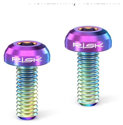 Lot de 2 vis porte-bidon vélo – Titane M5×12 mm multicolores