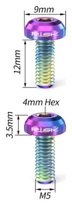 Lot de 2 vis porte-bidon vélo – Titane M5×12 mm multicolores