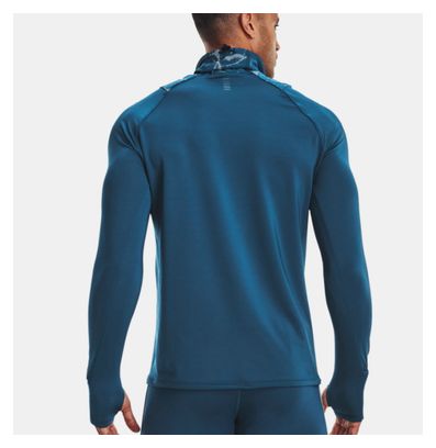 Haut Thermique Under Armour OutRun the Cold Funnel Bleu Homme