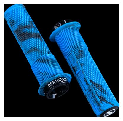 Paire de Grips DMR Deathgrip2 Flange Grips Marbre Bleu