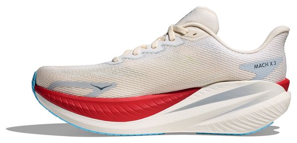 Hoka Mach X 3 hardloopschoenen wit/rood voor heren