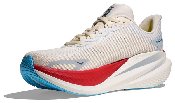 Hoka Mach X 3 hardloopschoenen wit/rood voor heren