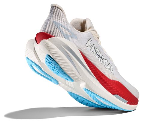 Hoka Mach X 3 hardloopschoenen wit/rood voor heren