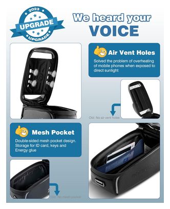 Sacoche de vélo étanche pour téléphone  moins de 7 pouces