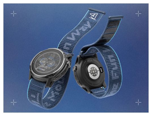 Cinturino per orologio Coros Apex 4 in nylon da 24 mm blu Kilian Jornet Edizione limitata