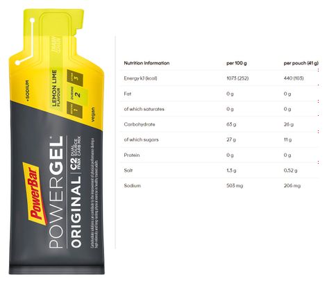 Confezione da 4 PowerBar PowerGel Original Energy Gels (3+1) Frutti Rossi / Limone / Fragola-Banana / Mela 4x41g