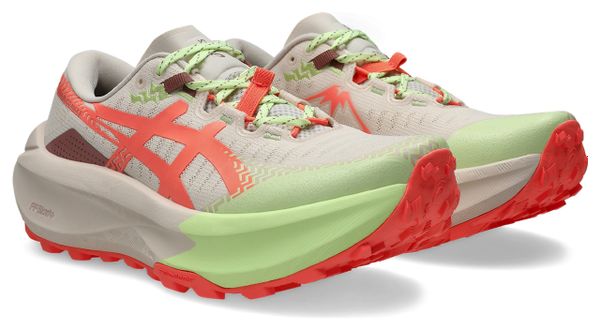 Asics Trabuco Max 5 Trail-Laufschuhe für Damen, rosa/grün
