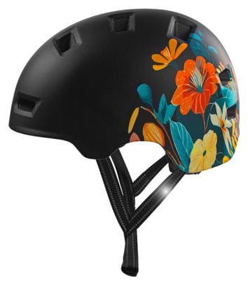 Casque vélo et skate | Fleur Noire L (57-61 cm) | Certifié EN1078