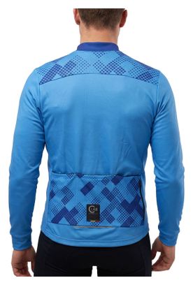 Maillot de Cyclisme Hiver Manches Longues ORDINO Bleu