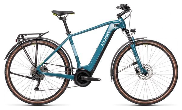 Cube Touring Hybrid One 625 Electric City Bike Shimano Alivio 9S 625 Wh 700 mm Teal Blue 2021