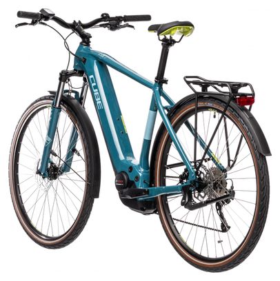 Cube Touring Hybrid One 625 Electric City Bike Shimano Alivio 9S 625 Wh 700 mm Teal Blue 2021