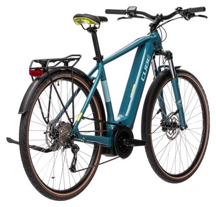Cube Touring Hybrid One 625 Electric City Bike Shimano Alivio 9S 625 Wh 700 mm Teal Blue 2021