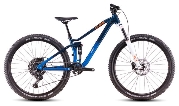Cube Stereo One22 Rookie Bambini Sospensione Completa MTB Shimano Cues 11S 27,5'' Actionteam Blu 2025