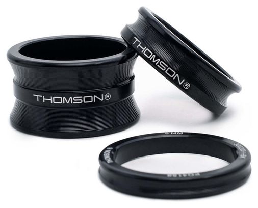 Thomson Aluminium Balhoofdset Spacer 1-1/8'' Zwart (5/10/20 mm)